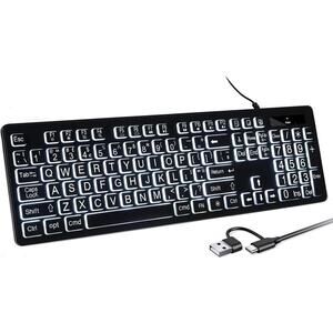 Wired Backlit Computer Keyboard Full Size Slim Numeric Keypad for Mac PC Apple